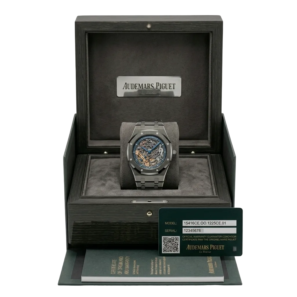 AUDEMARS PIGUET ROYAL OAK DOUBLE BALANCE WHEEL OPENWORKED BLACK CERAMIC