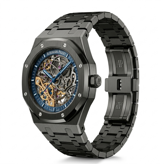 AUDEMARS PIGUET ROYAL OAK DOUBLE BALANCE WHEEL OPENWORKED BLACK CERAMIC