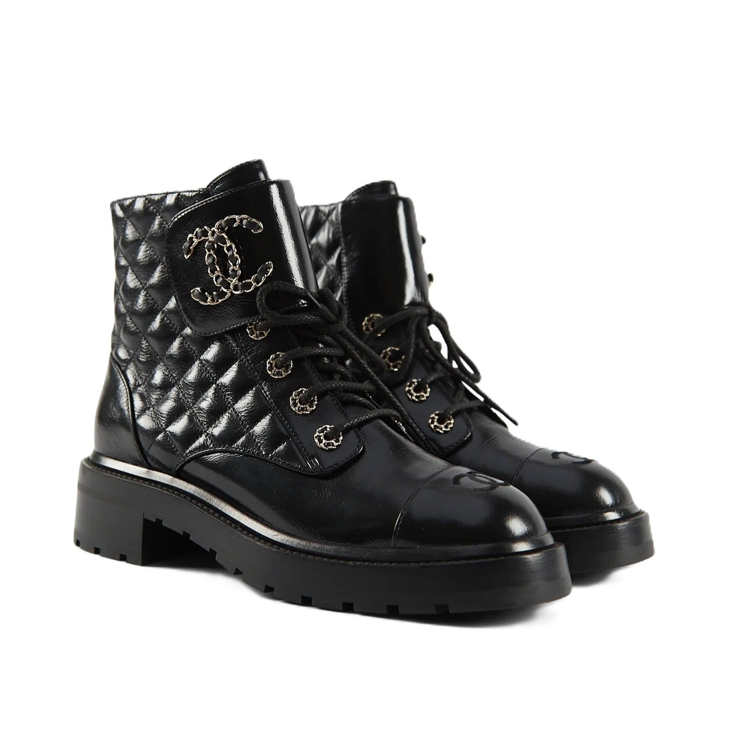 CC INTERLOCKING COMBAT BOOTS BLACK