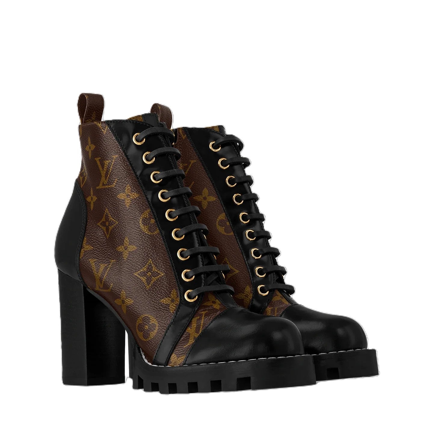 LV LACE UP HIGH BOOTS