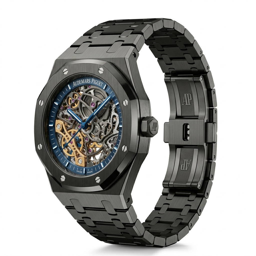 AUDEMARS PIGUET ROYAL OAK DOUBLE BALANCE WHEEL OPENWORKED BLACK CERAMIC