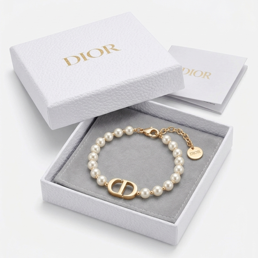 DIOR PEARL CHAIN BRACELET