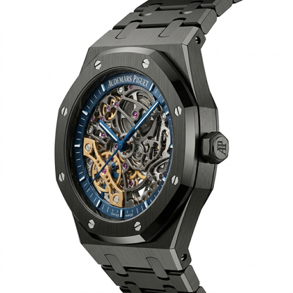 AUDEMARS PIGUET ROYAL OAK DOUBLE BALANCE WHEEL OPENWORKED BLACK CERAMIC