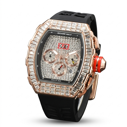 RICHARD MILLE RM 011 FELIPE MASSA FLYBACK CHRONOGRAPH ROSE GOLD BAGUETTE DIAMOND
