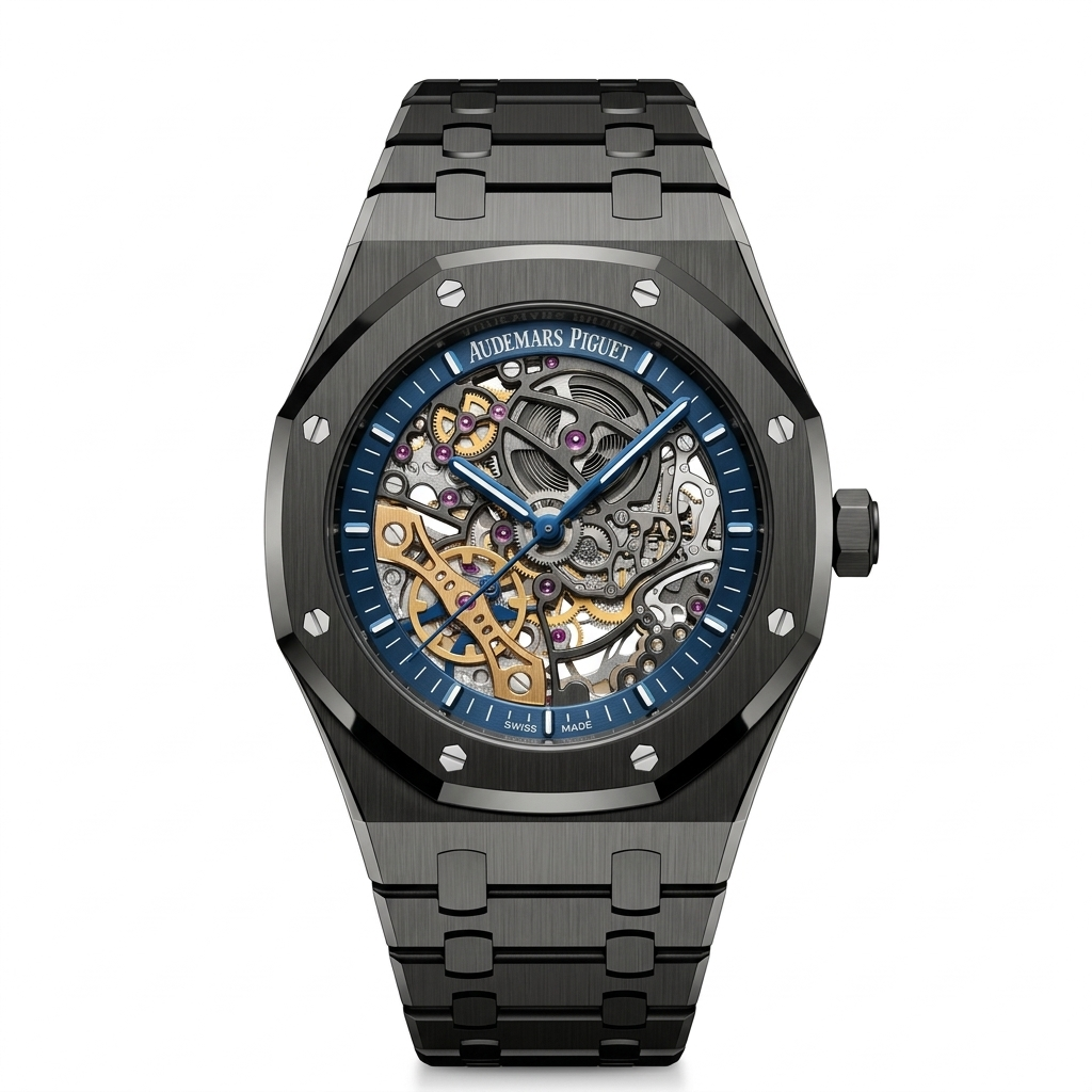 AUDEMARS PIGUET ROYAL OAK DOUBLE BALANCE WHEEL OPENWORKED BLACK CERAMIC