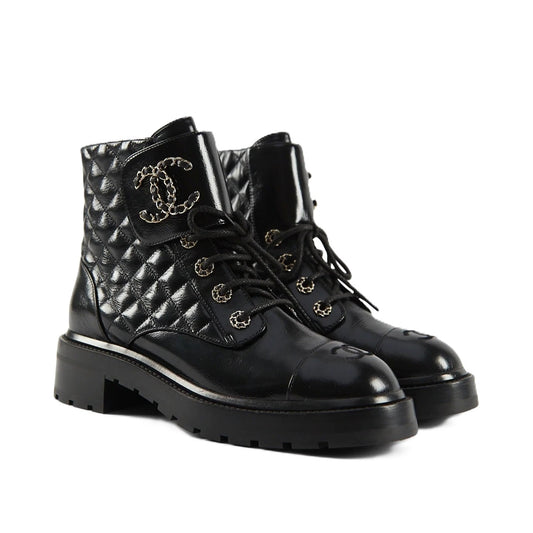 CC INTERLOCKING COMBAT BOOTS BLACK