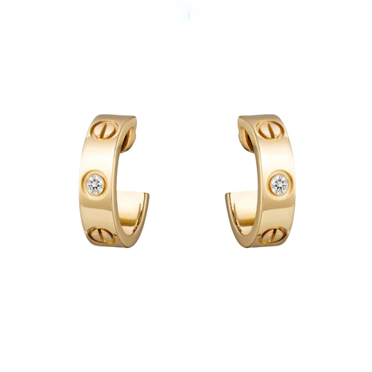 CAR SMALL EARRİNGS GOLD DIAMONDS