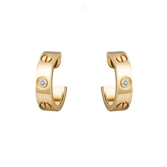 CAR SMALL EARRİNGS GOLD DIAMONDS