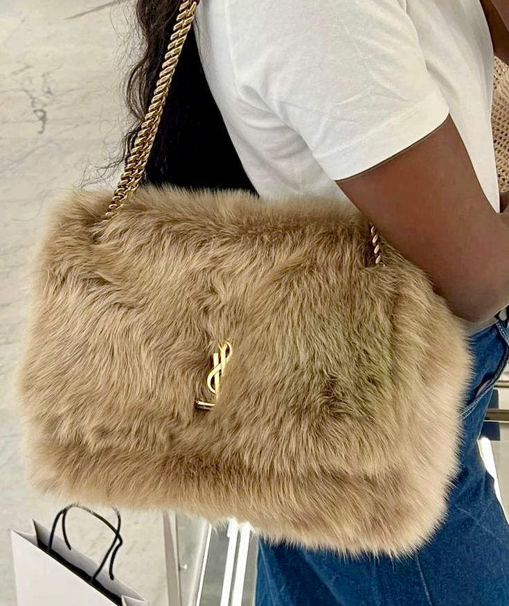 SL NIKI MEDIUM FAUX FUR SHOULDER BAG