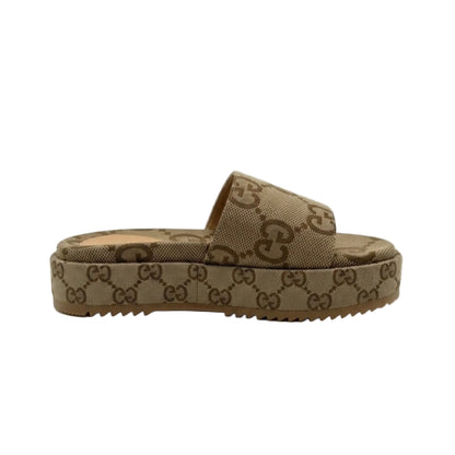 GUCCI GG CANVAS PLATFORM SLIDESANDELEN