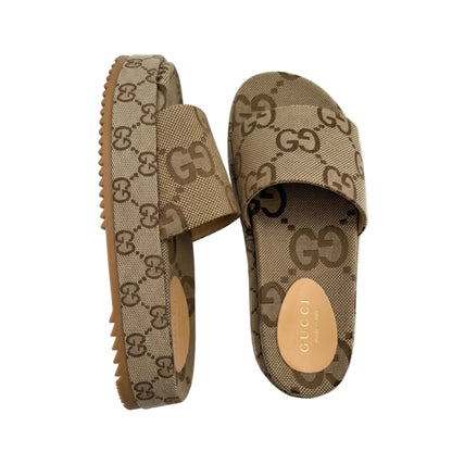 GUCCI GG CANVAS PLATFORM SLIDESANDELEN