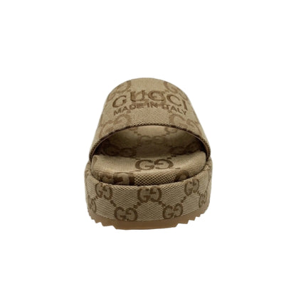 GUCCI GG CANVAS PLATFORM SLIDESANDELEN