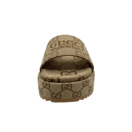 GUCCI GG CANVAS PLATFORM SLIDESANDELEN