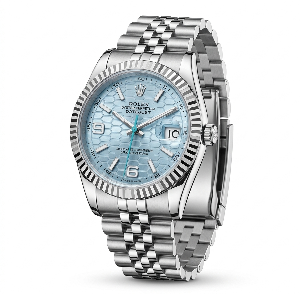 ROLEX OYSTER PERPETUAL LAND-DWELLER BABYBLAU ZIFFERBLATT