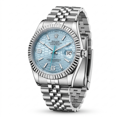 ROLEX OYSTER PERPETUAL LAND-DWELLER BABYBLAU ZIFFERBLATT
