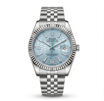 ROLEX OYSTER PERPETUAL LAND-DWELLER BABYBLAU ZIFFERBLATT