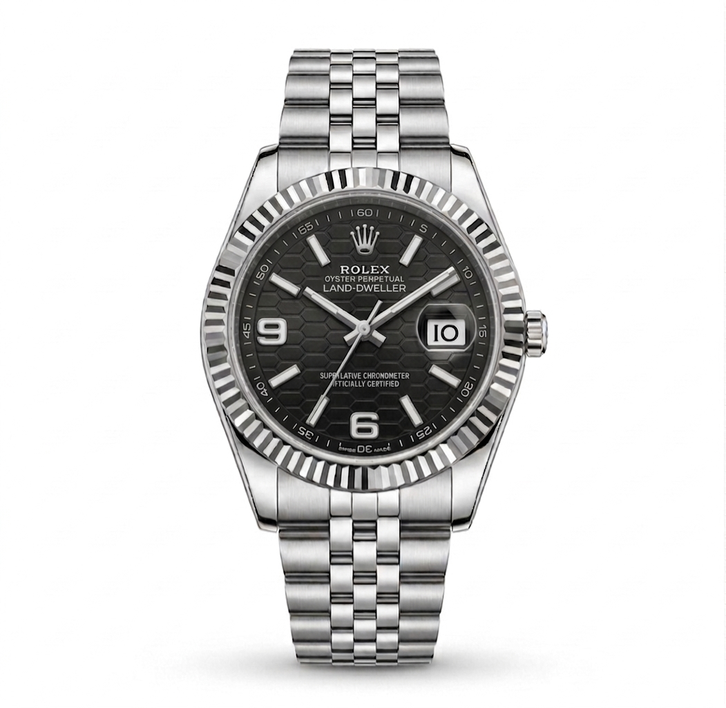 ROLEX OYSTER PERPETUAL LAND-DWELLER SCHWARZES ZIFFERBLATT
