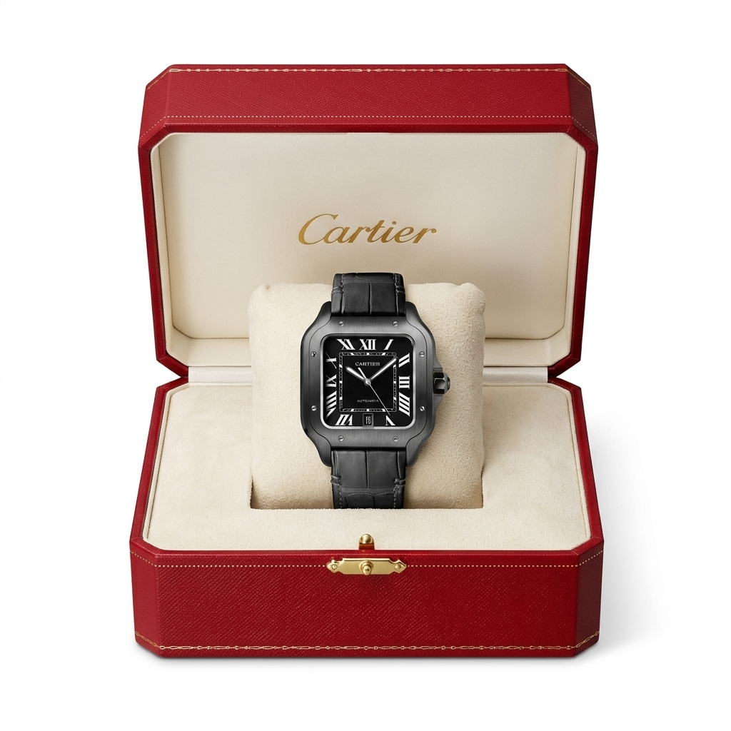 SANTOS DE CARTIER ALL BLACK