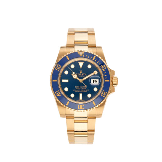 Rolex Submariner Date in Gelbgold mit blauem Zifferblatt